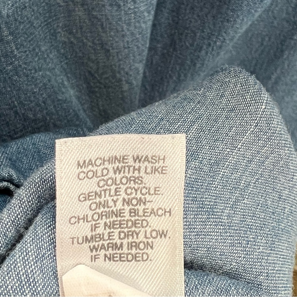 J. Jill Chambray Denim Sleeveless Midi Dress Tencel Lyocell Linen Blue Size XS - Picture 9 of 10